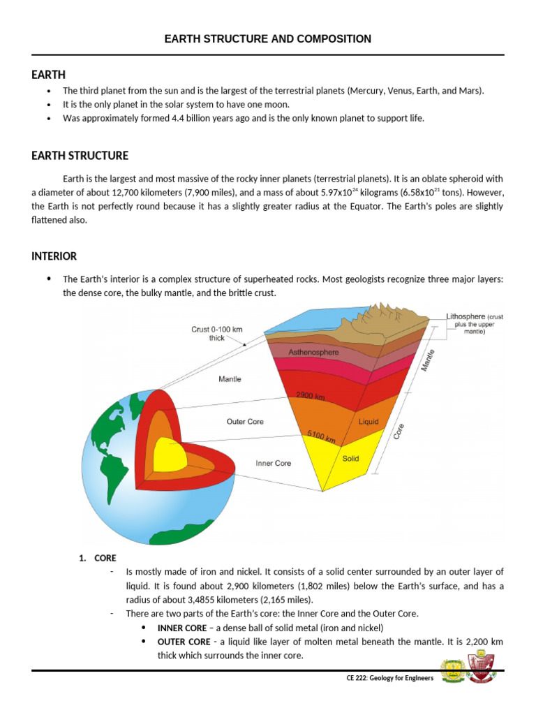 2.1 Earth Structure and Composition | PDF