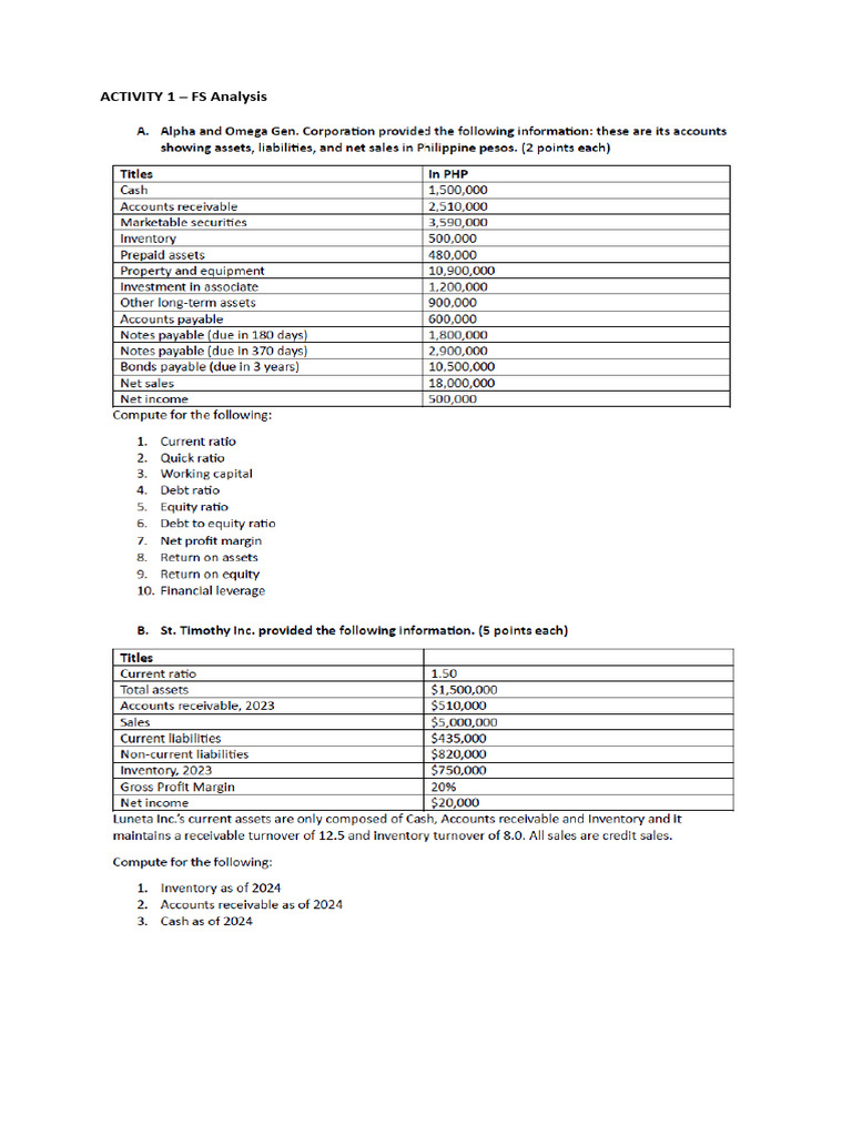 Activity FS Analysis | PDF