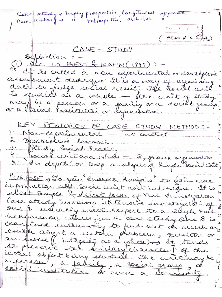 Case Study (Additional Notes) | PDF