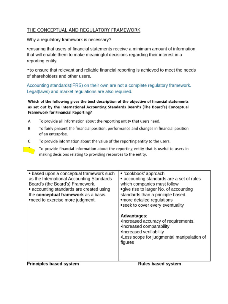 The Conceptual and Regulatory Framework | PDF | Historical Cost ...