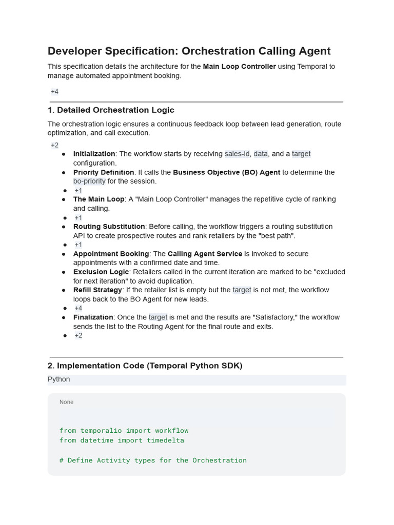 Developer Specification - Orchestration Temporal | PDF | Information ...