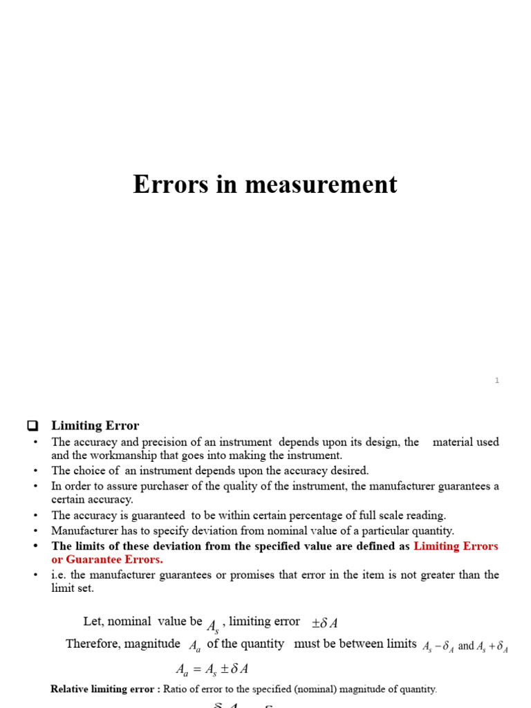 Errors in Measurement | PDF | Accuracy And Precision | Quantity