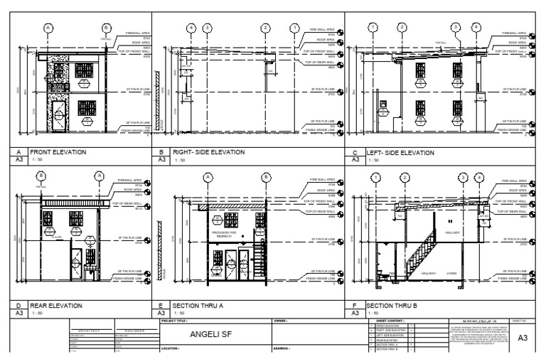 Lum - Angeli - SF - Ve2-Sheet - A3 - Elevations and Sections | PDF ...
