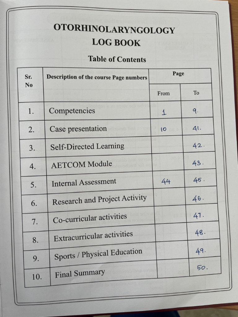 Ent Logbook Extras | PDF