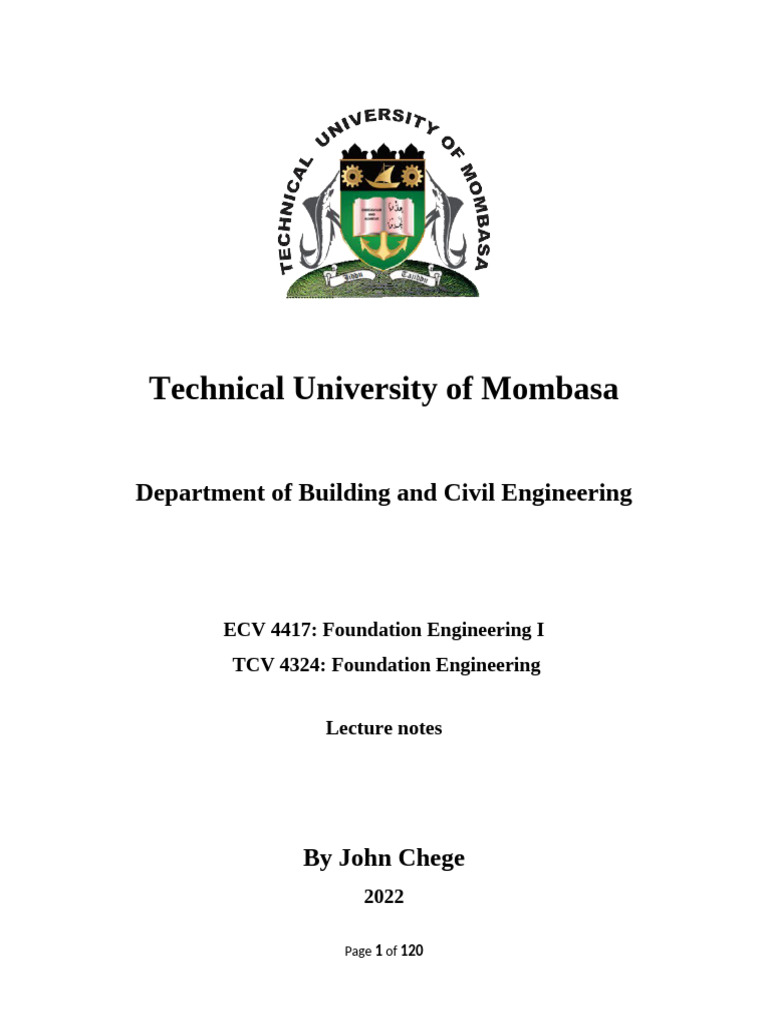 Foundation Engineering I Notes Latest Edition Date 04-06-2023 A 2 4pdf ...
