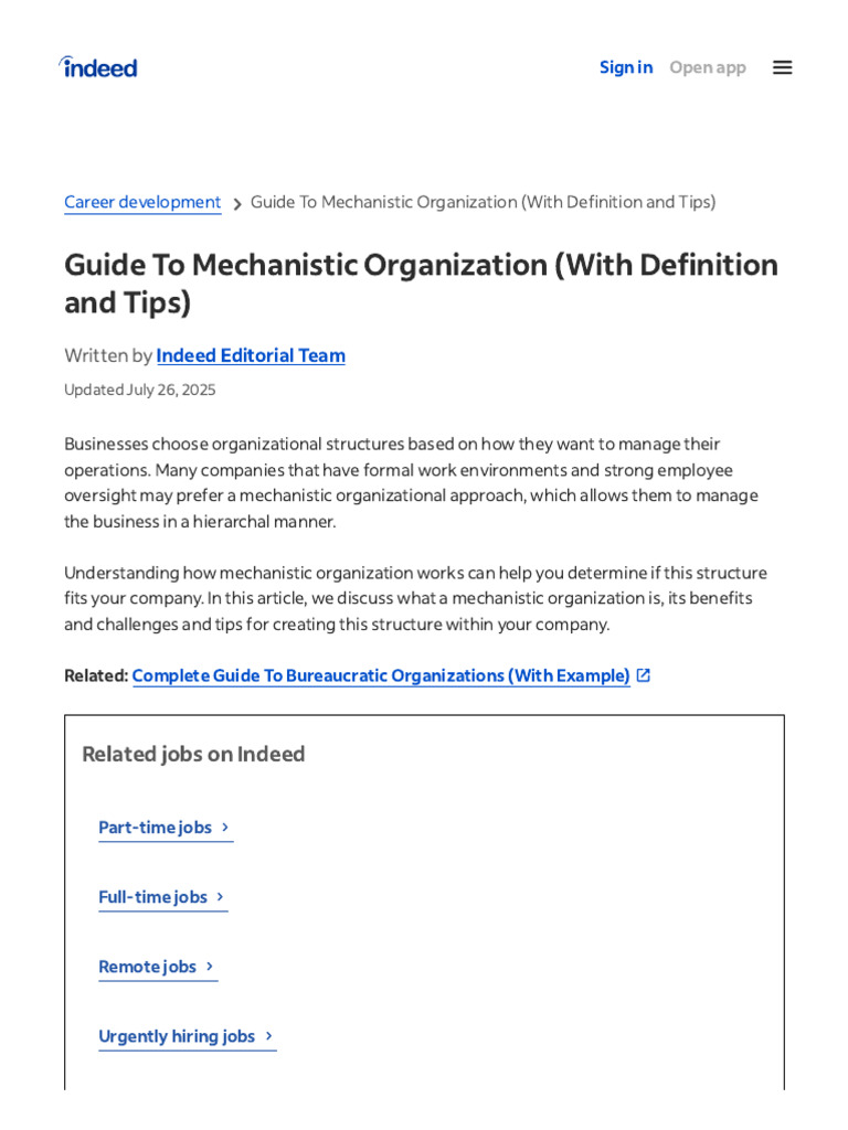 Mechanistic Organization | PDF | Organizational Structure | Employment