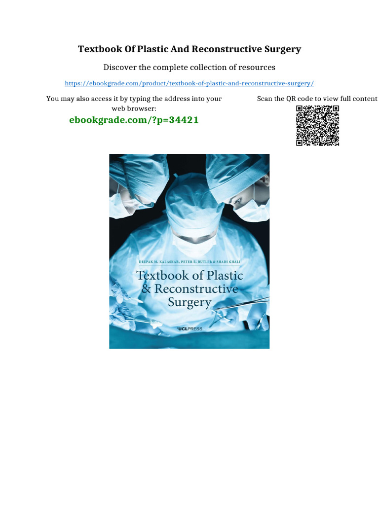 Textbook of Plastic and Reconstructive Surgery Download Full Chapters | PDF