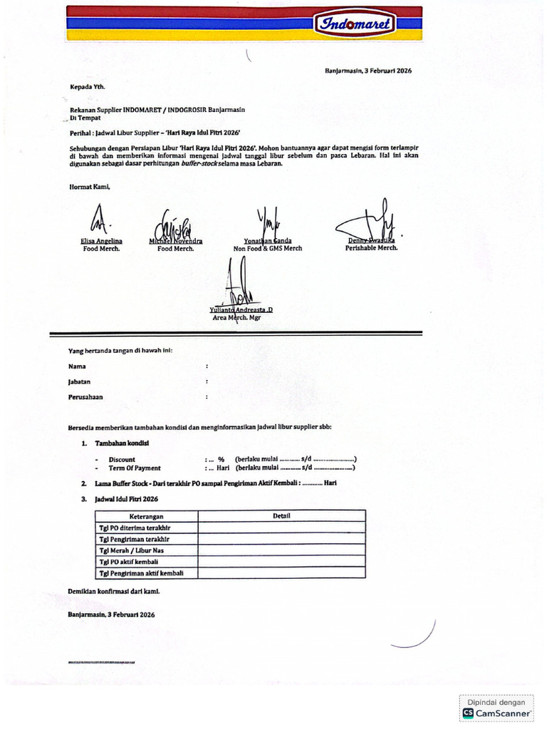 Form Libur EID 2026 | PDF