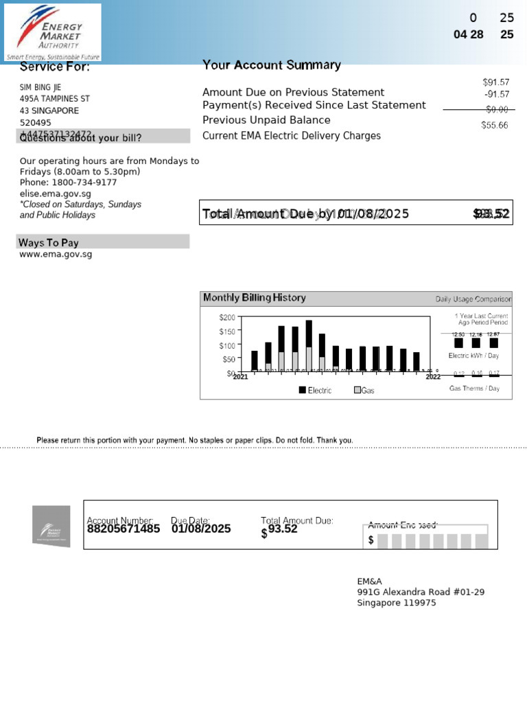 Utility Bill Singapur | PDF