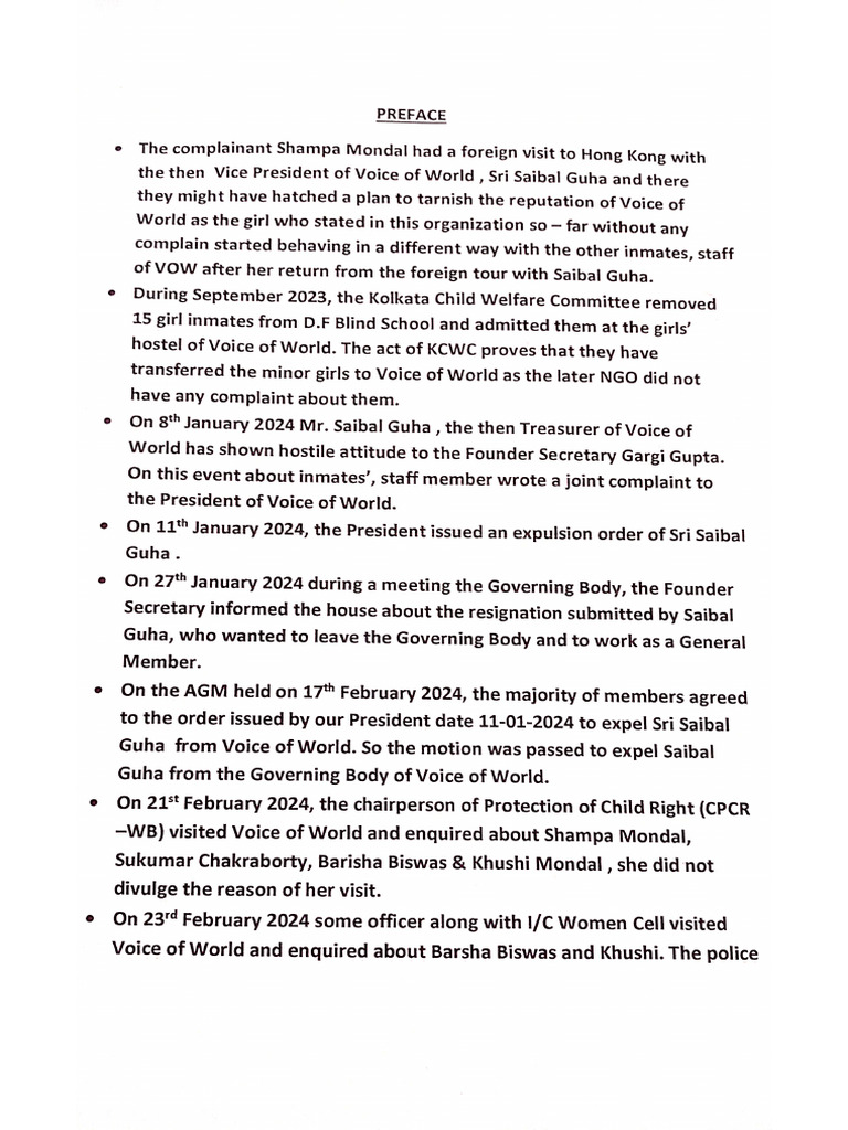 Voice of World Statement of Facts | PDF