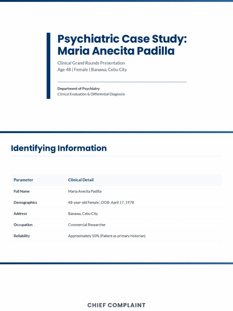 Psychiatric Case Presentation | PDF