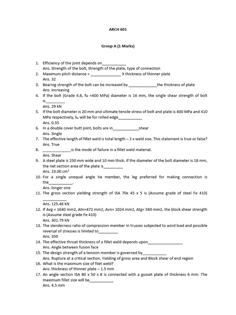 Model Question Paper Structure IV | PDF | Beam (Structure) | Bending
