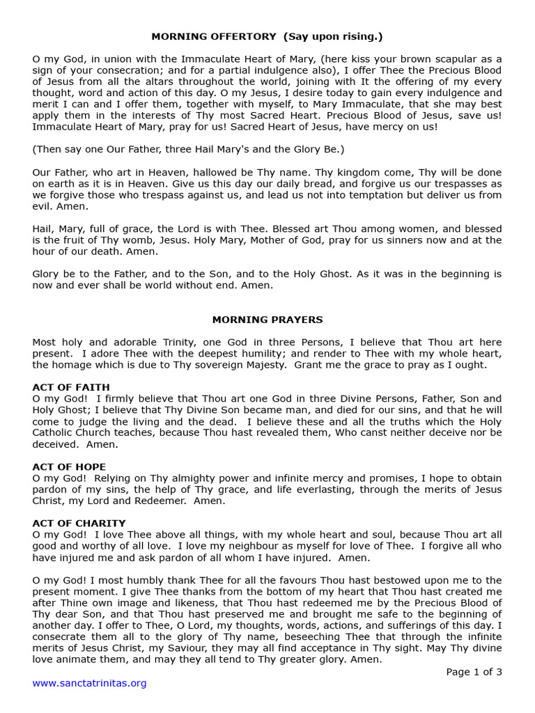 Morning and Evening Prayers | PDF
