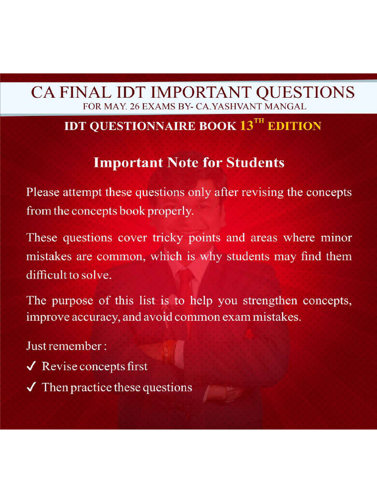 Important Questions For May 26 - 13th Edition | PDF