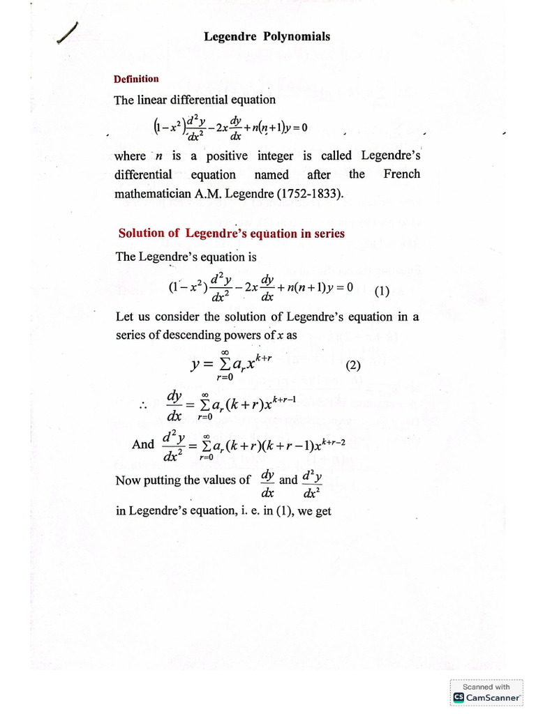 Legendre Note | PDF