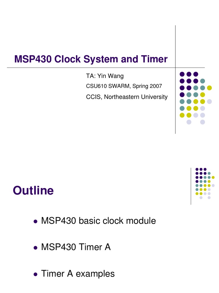 MSP430 Clock Timers | PDF | Clock | Computer Architecture
