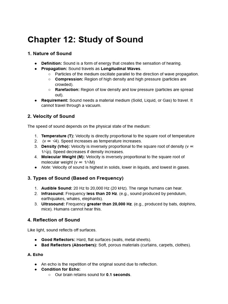 Chapter 12 - Study of Sound | PDF | Sound | Ear