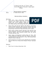 PP 27 Tahun 1999 TTG Analisis Mengenai Dampak Lingkungan