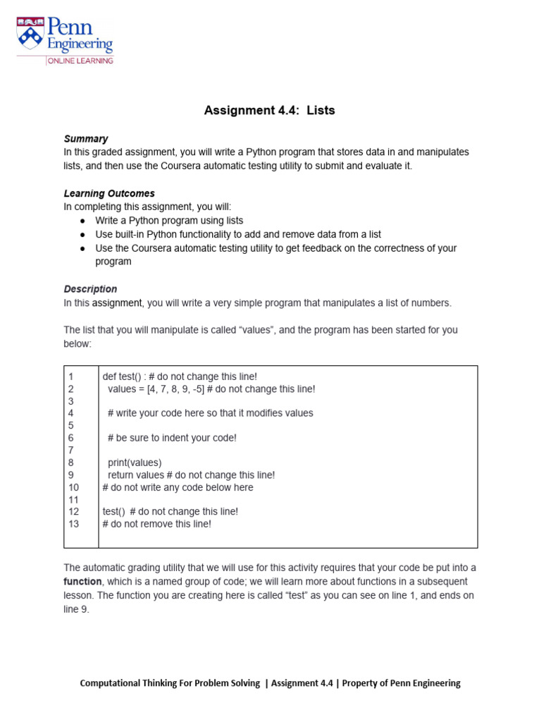 M4 - Assignment 4.4 PDF | PDF | Python (Programming Language ...