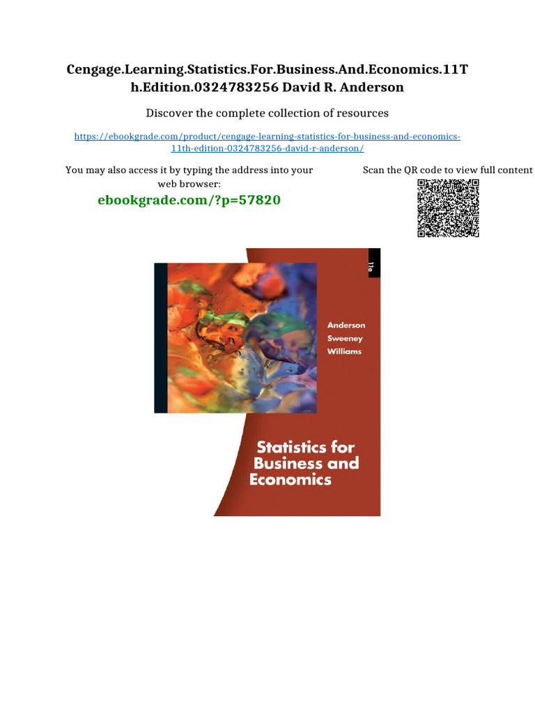 Cengage - Learning.Statistics - For.business - And.economics.11th ...