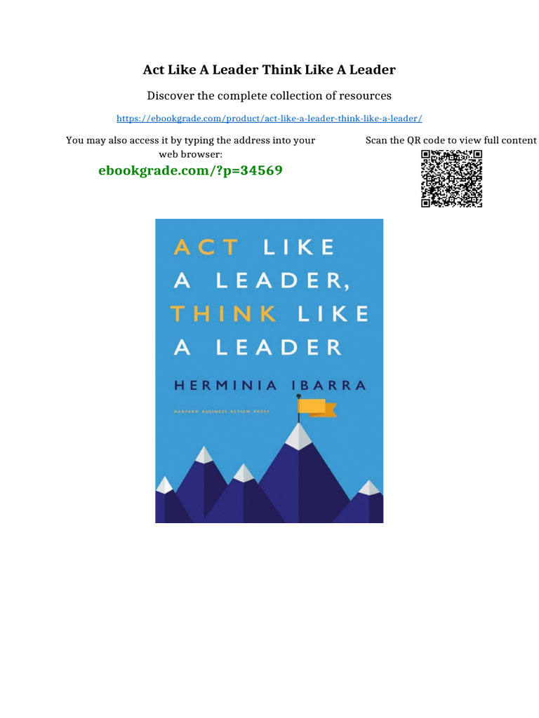 Act Like A Leader Think Like A Leader Updated 2025 | PDF | Intellectual ...