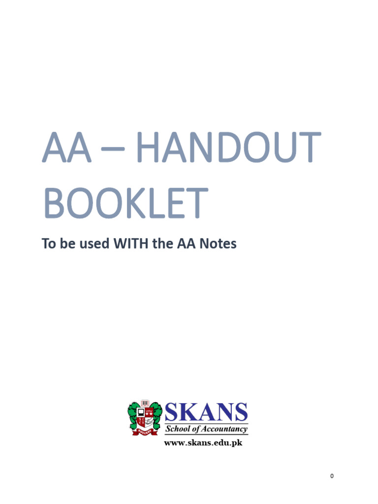 AA Handout Booklet 2024 | PDF | Audit | Internal Audit