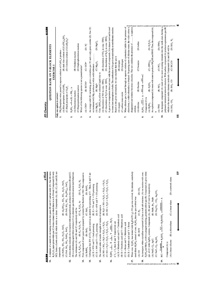P Block Questions | PDF