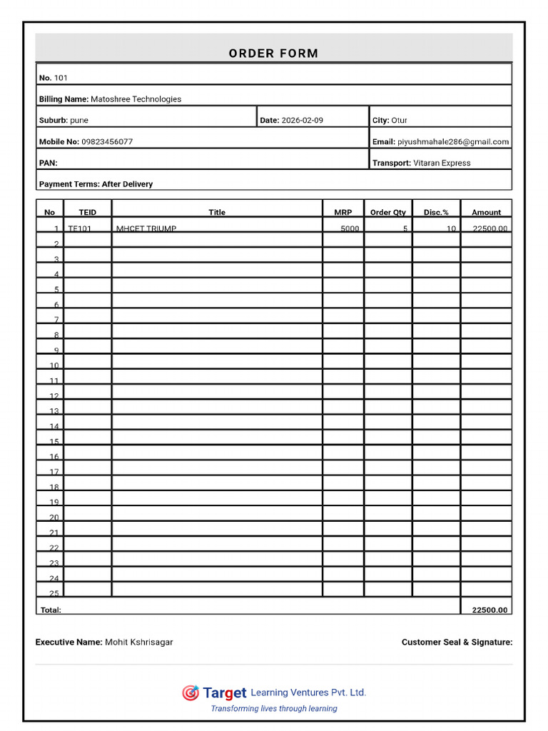 Order Form | PDF