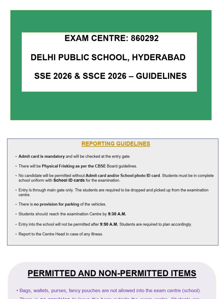 SSE &SSCE 2026 Examination Guidelines | PDF