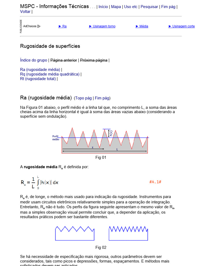 Rugosidade RT | PDF | Máquinas | Logaritmo