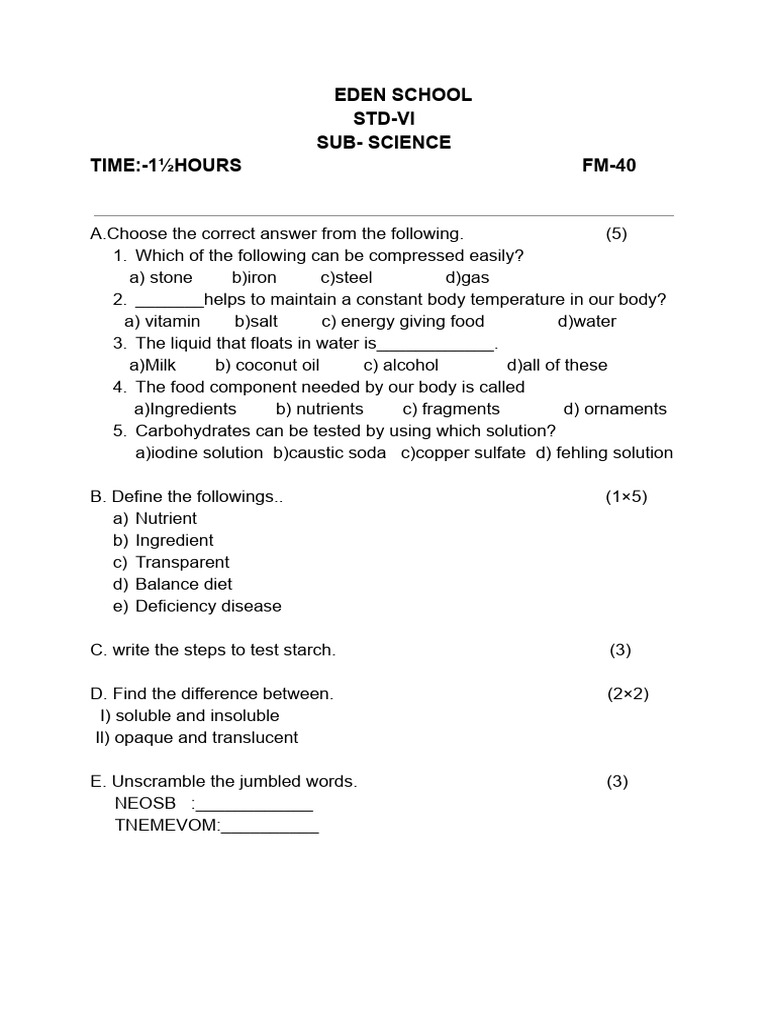 STD 6 Science | PDF