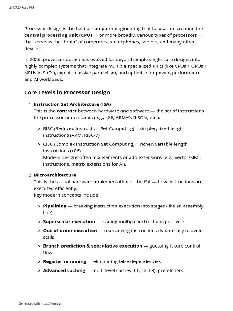 C.a&O.1 Processor Design | PDF | Central Processing Unit | Multi Core ...