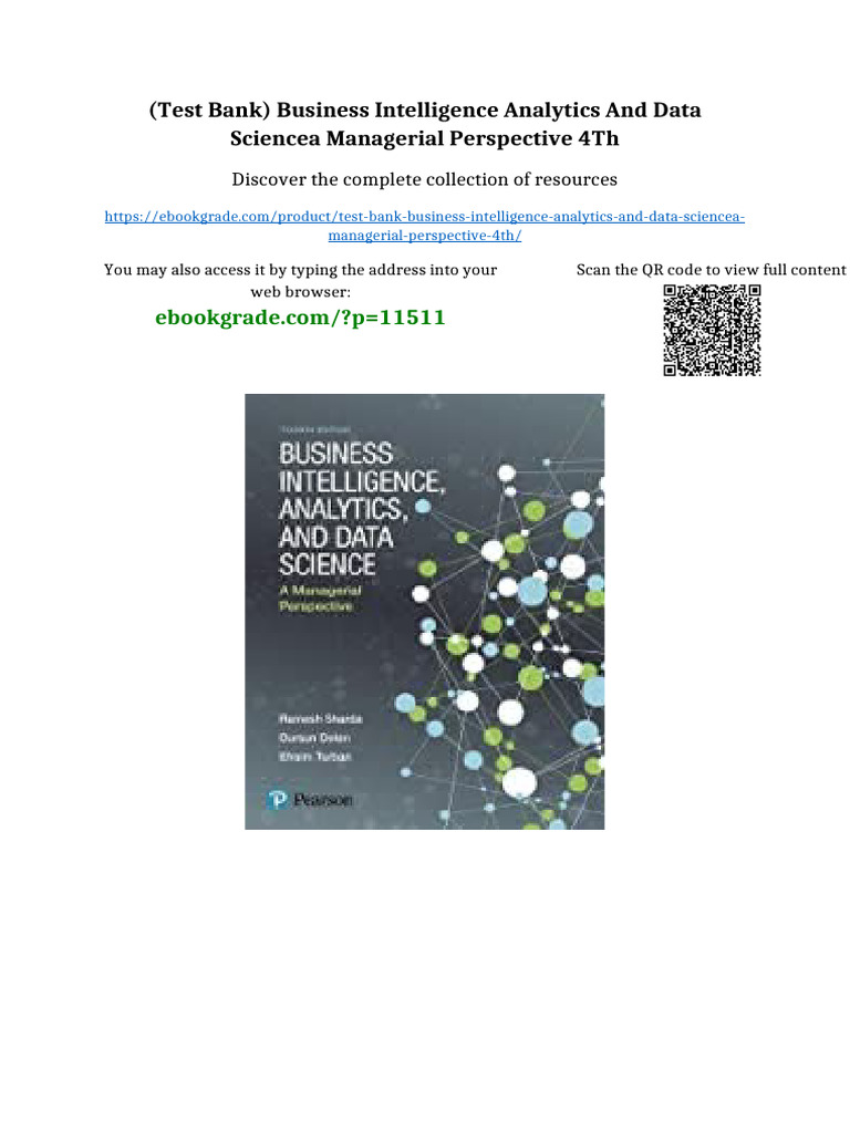 (Test Bank) Business Intelligence Analytics and Data ScienceA ...