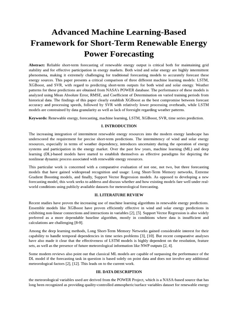 Short Term Renewable Energy Forecasting Using Advanced Machine Learning ...