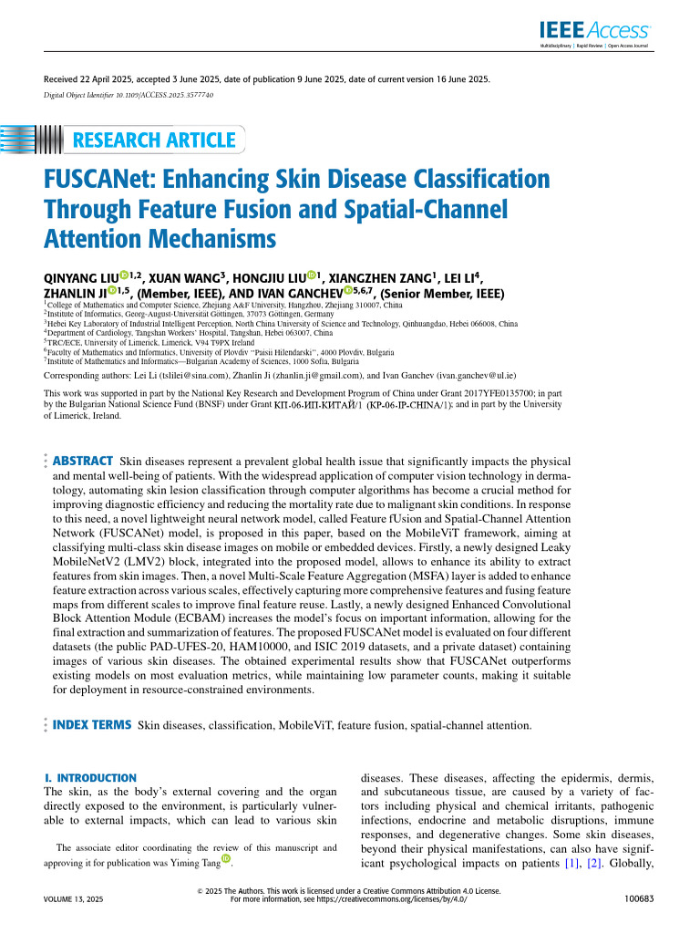 FUSCANet Enhancing Skin Disease Classification Through Feature Fusion ...