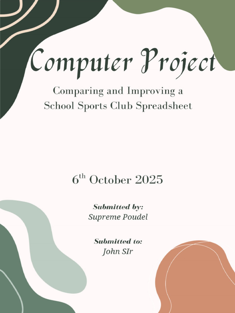 Computer Project Supreme Poudel | PDF | Spreadsheet | Data Management