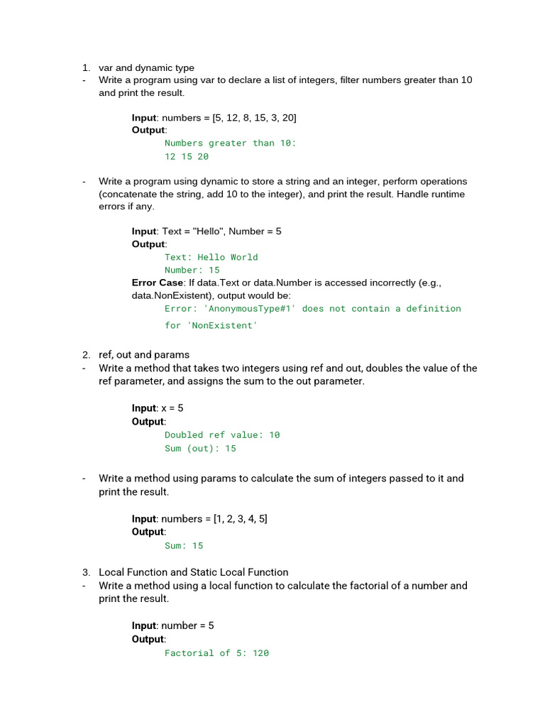 6823fd855928500e7863f1e1 Exercises Chapter2 | PDF | Parameter (Computer ...