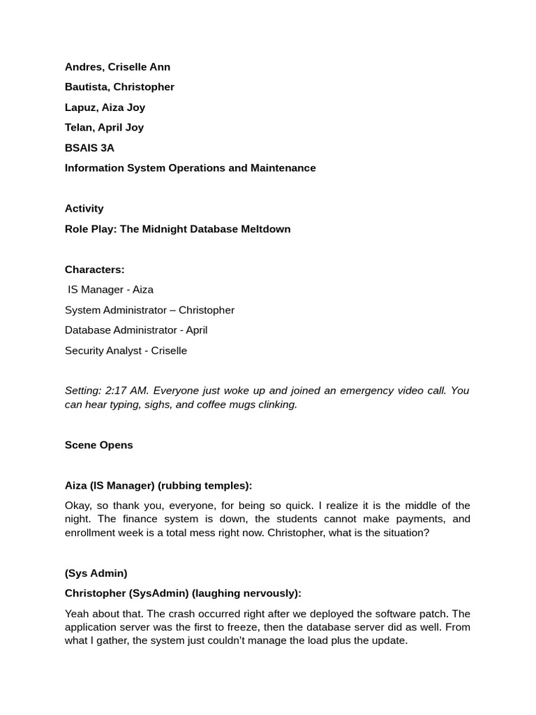 Isomactivity - Script Roleplay | PDF | System Administrator | Data ...