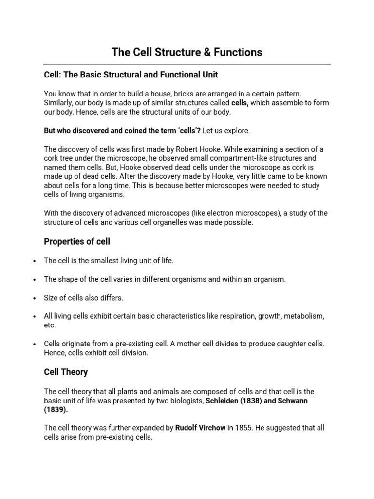 3the Cell Structure and Functions 890249 | PDF | Chloroplast | Cell ...