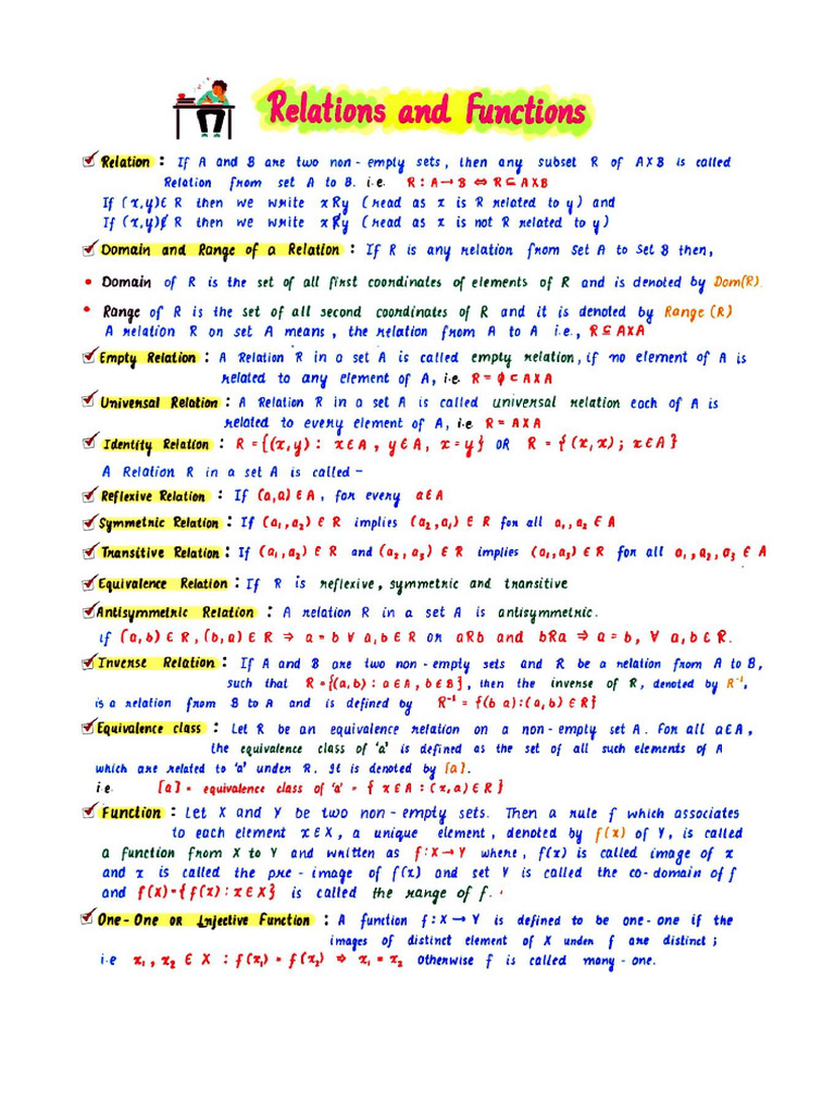 +2 Math's All Chapters Formula | PDF