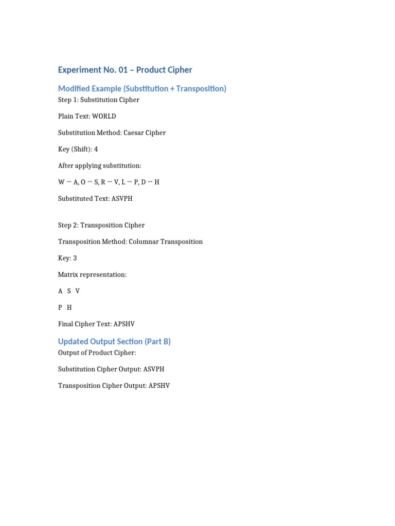Product Cipher Modified | PDF