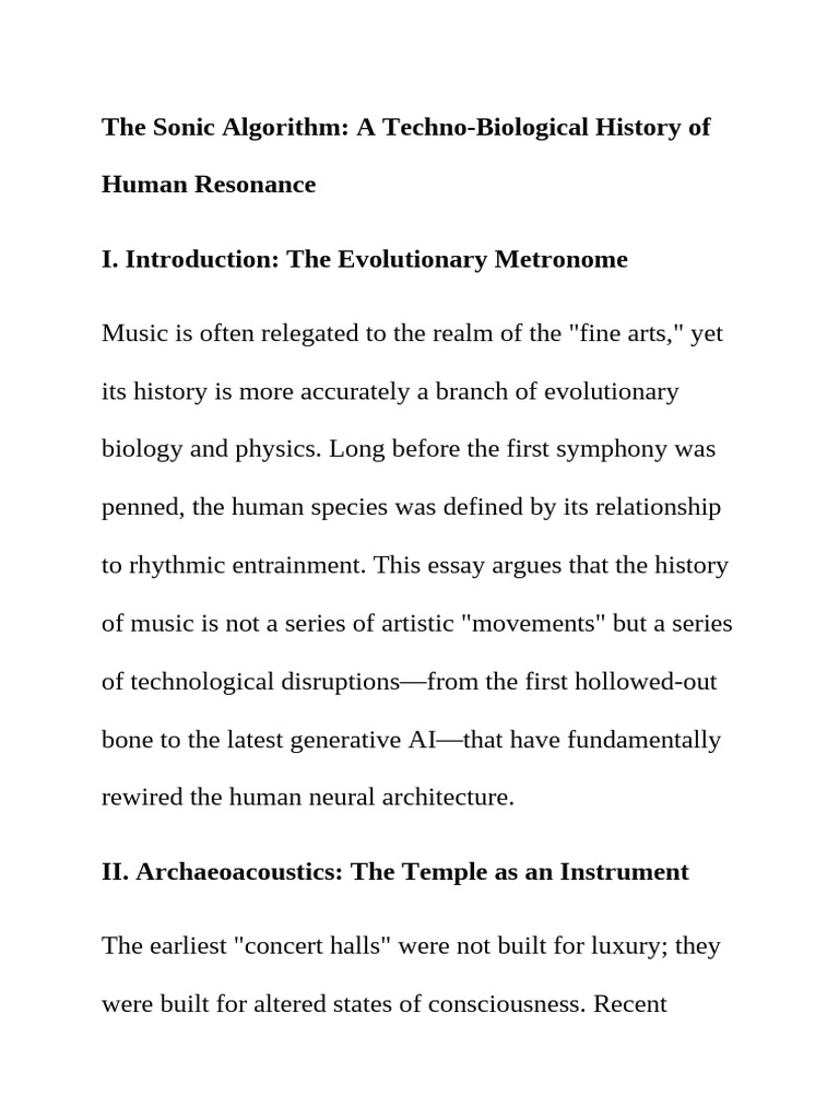 The Sonic Algorithm A Techno Biological History of Human Resonance2 ...