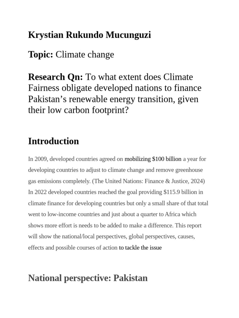 Krystian Rukundo Mucunguzi | PDF | Climate Change | Developing Country