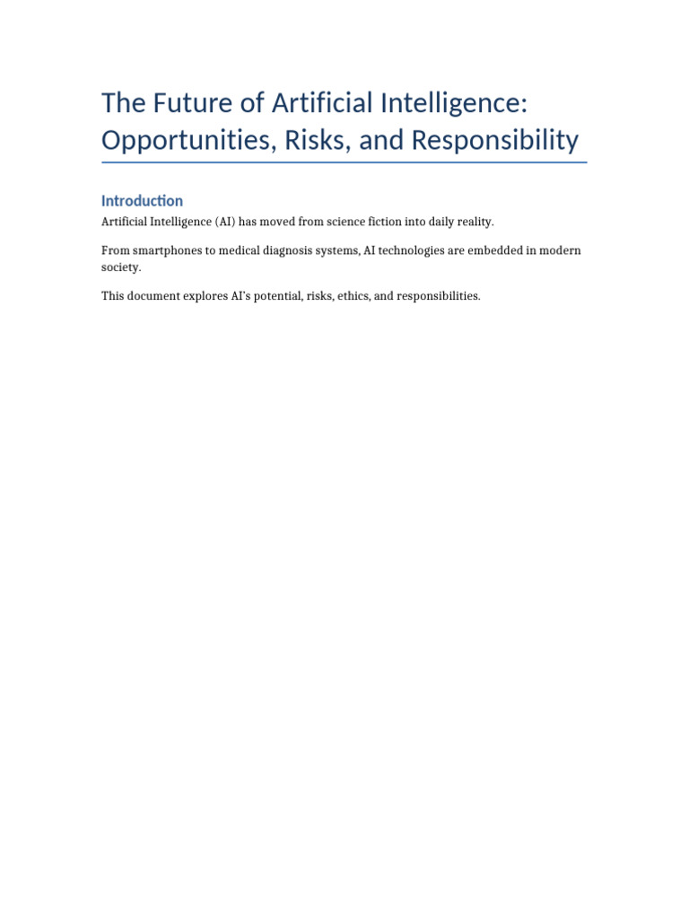 Future of Artificial Intelligence | PDF