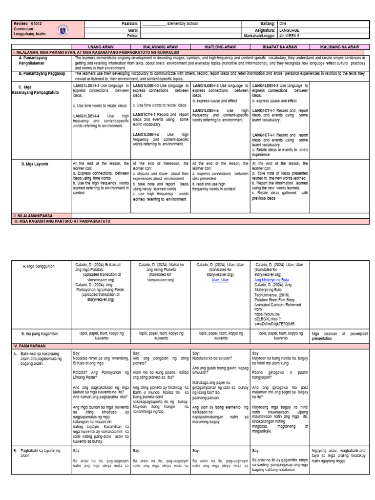 Week 5 q4 Language | PDF