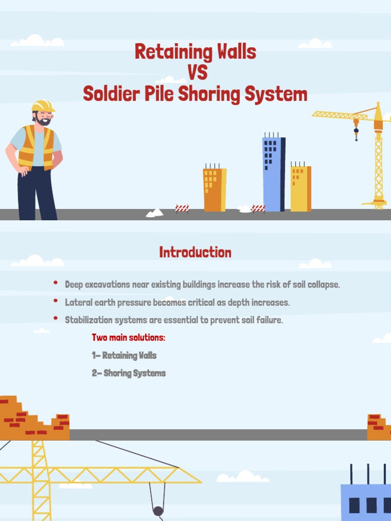 Retaining Walls & Soldier Pile With Lagging Shoring System 1 | PDF