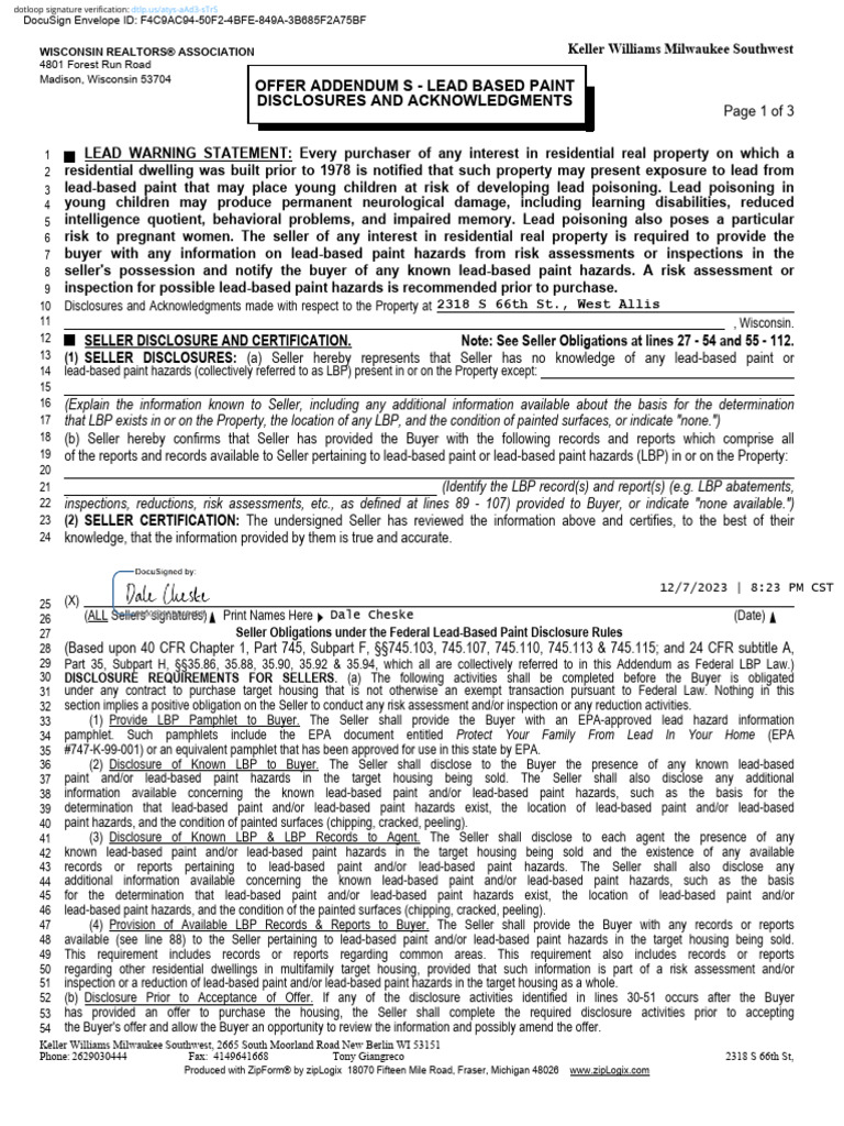 Addendum S - LBPD - S 66th ST | PDF | Risk Assessment | Hazards