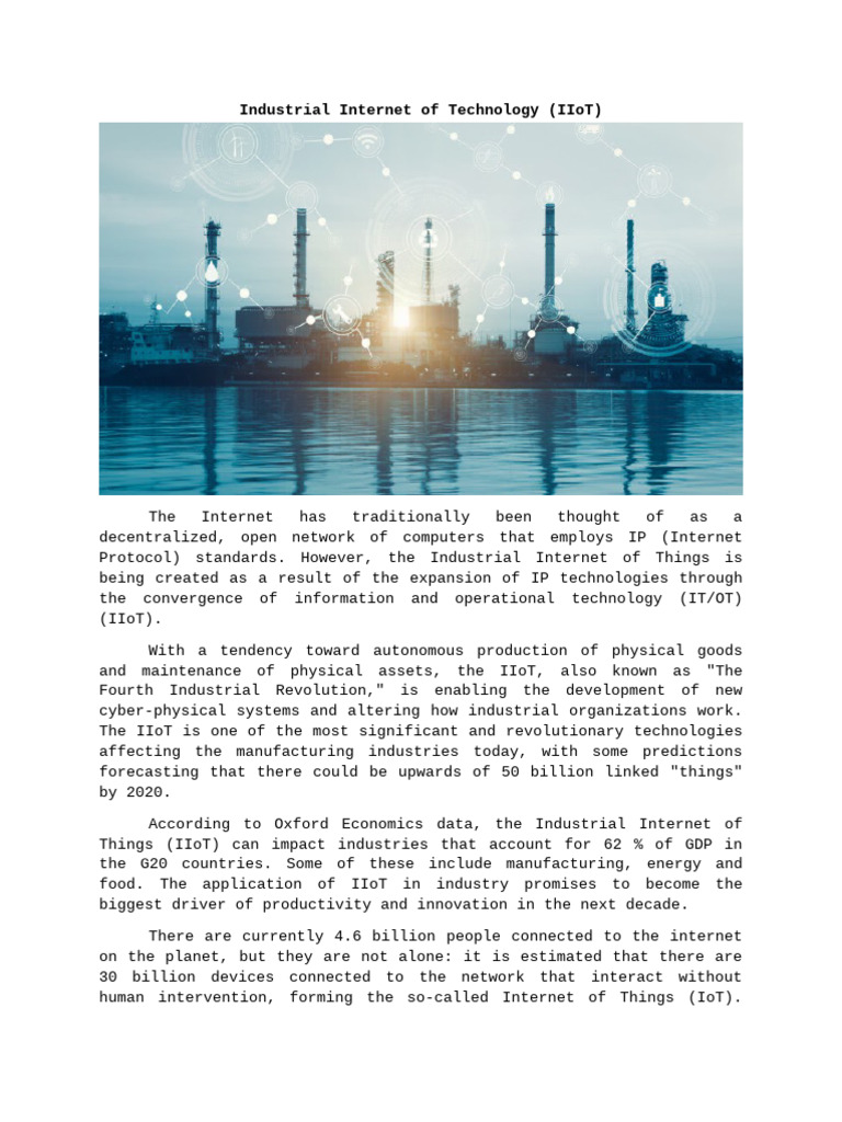 Industrial Internet of Technology | PDF | Internet Of Things | Computing
