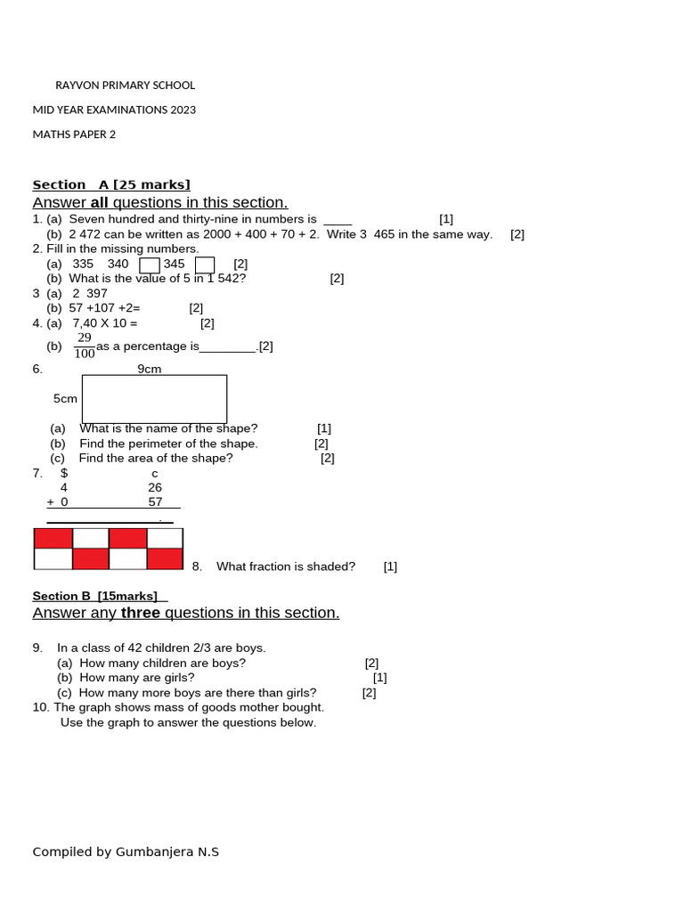 Grade 4 Mid Year Mathematics Paper 2 2023 | PDF | Chess | Chess Openings
