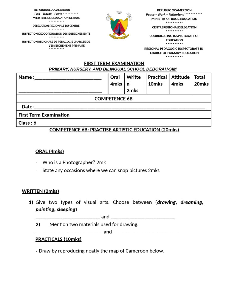 Class 6 Practice Artistic Activities | PDF